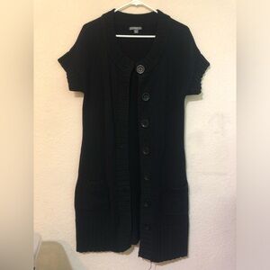 Apt. 9 2000s Chunky y2k Short Sleeve Black Knit Cardigan